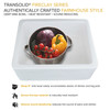 24-in x 18-in x 10-in Single Bowl, Farmhouse Fireclay Kitchen Sink, Undermount Installation, in White with Grid, Strainer, Installation Kit