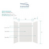 EWK484872-39 Expressions 48" X 48" X 72" 3-Piece Shower Wall Trimmable Kit, In Grey