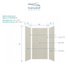 EWK484896-46 Expressions 48" X 48" X 96" 3-Piece Shower Wall Trimmable Kit, In Houndstooth