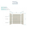 EWK604872-46 Expressions 48" X 60" X 72" 3-Piece Tub/Shower Wall Kit, In Houndstooth