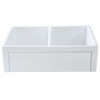 33-in x 20-in x 10-in Double Equal Bows with l Reversible (Roman/Plain) Front, Farmhouse Fireclay Kitchen Sink, Undermount Installation, in White