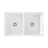 33-in x 20-in x 10-in Double Equal Bowls with Reversible (Country/Plain) Front, Farmhouse Fireclay Kitchen Sink, Undermount Installation, in White