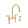 Rohl U.4719L-IB-2 Bridge Kitchen Faucet in English Gold