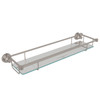 Holborn Wall Mount Glass Vanity Shelf in Satin Nickel