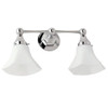2 Light Bathroom Sconce in Polished Nickel