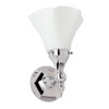 1 Light Bathroom Sconce in Polished Nickel / Satin Opal