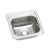 Elkay BCR151 15-in x 15-in x 6-1/8-in 20 Gauge Stainless Steel Single Bowl Drop-in Bar Sink with 1 Faucet Hole in Brushed Satin