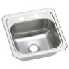 15" x 15" x 6-1/8" 20 Gauge Stainless Steel Single Bowl Drop-in Bar Sink with 2 Faucet Holes in Brushed Satin