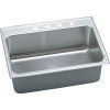 31" x 22" x 10-1/8" 18 Gauge Stainless Steel Single Bowl Drop-in Kitchen Sink with 4 Faucet Holes in Lustrous Satin