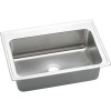 27" x 22" x 10" 18 Gauge Stainless Steel Single Bowl Dual Mount Kitchen Sink with Middle Right 2 Faucet Holes in Lustrous Satin