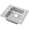 22" x 19-1/2" x 4" 18 Gauge Stainless Steel Single Bowl Drop-in Classroom ADA Sink with Left Middle 2 Faucet Holes in Lustrous Satin