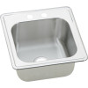 20" x 20" x 10-1/8" 20 Gauge Stainless Steel Single Bowl Drop-in Laundry Sink with 2 Faucet Holes in Brushed Satin