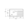 43" x 22" x 10" 18 Gauge Stainless Steel Single Bowl Drop-in Sink with Left Drainboard and 3 Faucet Holes in Lustrous Satin