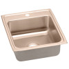 19" x 18" x 7-5/8" 18 Gauge CuVerro Antimicrobial Copper Single Bowl Drop-in Sink with 1 Faucet Hole in Lustrous Satin