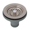 Manual Basket Strainer with Pull Knob without Remote Pop-Up in Satin Nickel
