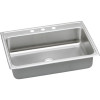 31" x 22" x 5" 18 Gauge Stainless Steel Single Bowl Drop-in ADA Kitchen Sink with 3 Faucet Holes in Lustrous Satin
