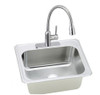 25" x 22" x 10-1/4" 20 Gauge Stainless Steel Single Bowl Drop-in Kitchen Sink and Faucet Kit in Brushed Satin