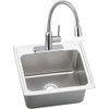 25" x 22" x 10-3/8" 18 Gauge Stainless Steel Single Bowl Drop-in Kitchen Sink and Faucet Kit in Lustrous Satin
