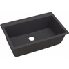 33" x 20-7/8" x 9-7/16" Quartz Single Bowl Drop-in Sink in Black