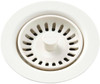 Polymer Drain Fitting with Removable Basket Strainer and Rubber Stopper in Parchment