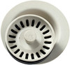 Polymer Disposal Flange with Removable Basket Strainer and Rubber Stopper in Bisque