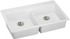 33" x 22" x 5-1/2" Quartz Drop-in ADA Sink with Perfect Drain in White