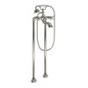 Wall Mounted, Free Standing Tub Filler with Hand Shower in Brushed Nickel