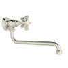 Wall Mount 11-3/4" Reach Pot Filler With Five Spoke Handle In Polished Nickel