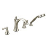 Polished Nickel Two-Handle Roman Tub Faucet Includes Hand Shower