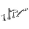 T9024 Chrome Two-Handle Roman Tub Faucet Includes Hand Shower