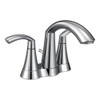 Two-Handle Bathroom Faucet with Metal Pop-Up Drain Assembly