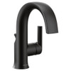 Single Handle High Arc Bathroom Sink Faucet with Metal Pop-Up Drain Assembly in Matte Black