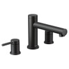 T393BL Two-Handle Non Diverter Roman Tub Faucet in Matte Black