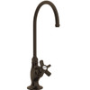 C-Spout Filter Faucet With Mini Five Spoke Handle In Tuscan Brass