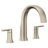 Two-Handle High Arc Roman Tub Faucet in Brushed Nickel