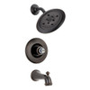 Single Function Pressure Balanced Bath and Shower Trim with H2Okinetic Shower Head Less Handles in Venetian Bronze