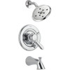 Delta T17438-H2O Dual Function Pressure Balanced Bath and Shower Trim with H2Okinetic Shower Head and Integrated Volume Control Less Rough-in in Polished Chrome
