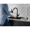 9913-BL-DST Essa Single Handle Pull-Down Bar/Prep Faucet in Matte Black Finish