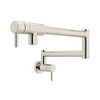 Wall Mounted Swing Arm Pot Filler With Dual Shut Offs And Lever Handles In Polished Nickel