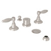 Five Hole Bidet Faucet with Hex Metal Levers in Satin Nickel
