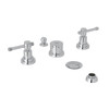 Five Hole Bidet Faucet with Industrial Metal Levers in Polished Chrome