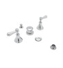 Five Hole Bidet Faucet with Alsace Metal Lever Handles in Polished Chrome