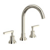 Rohl A2208LMPN-2 Lombardia C-Spout Widespread Bathroom Faucet with Metal Lever Handle, Polished Nickel