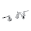 C-Spout Widespread Lavatory Faucet with Metal Levers Pop-Up in Polished Chrome