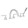 5-Hole Deck Mount Tub Filler with Metal Lever C-Spout in Polished Chrome
