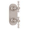 1/2" Thermostatic/Diverter Control Trim with Ornate Metal Lever in Satin Nickel