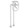 ACKIT7383NX-APC Exposed Floor Mount Tub Filler with Handshower and Floor Pillar Legs or Supply Unions in Polished Chrome