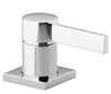 Single-lever mixer with angular rosette, In Chrome
