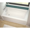 60in x 36in x 18in Rectangular Alcove Acrylic Soaking Bathtub with Right-Hand Drain, in White