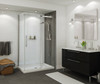 MAAX B3Round 410001-503-001 48in x 32in Rectangular Corner Right Acrylic Shower Base with Center Drain, in White
